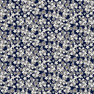 Painted Petals Daisy Fields - Navy Blue