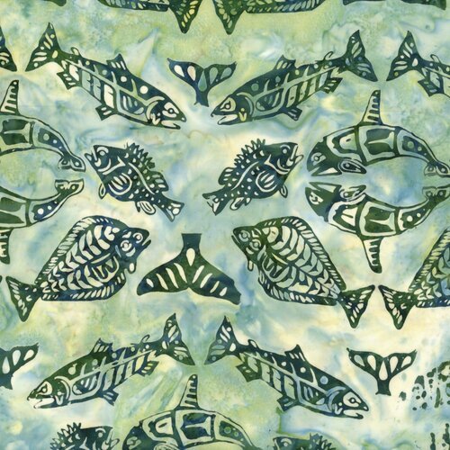 F2099 522 Seagrass Hoffman Batik