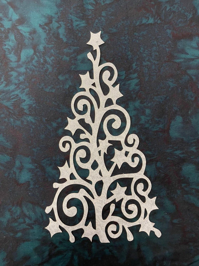 White swirly with stars  Christmas Tree