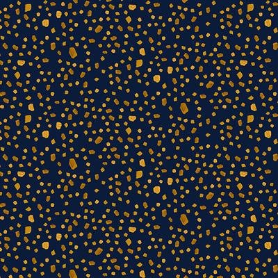 Painted Petals Leafy Spots - Navy Blue