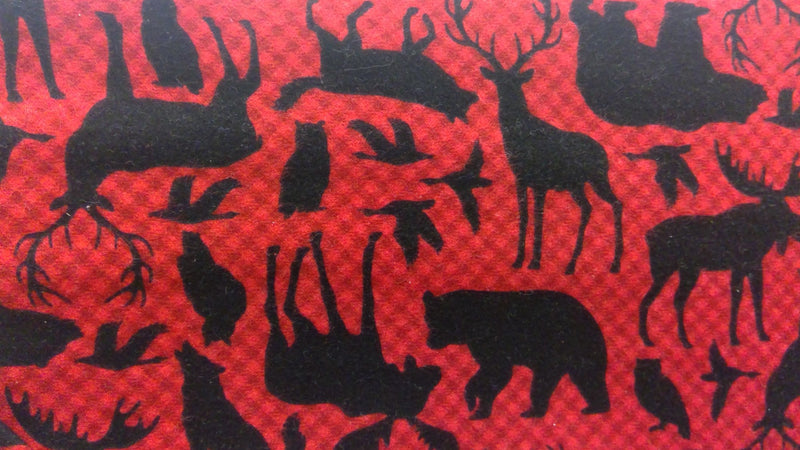 Northwood Flannel - Red - Animals